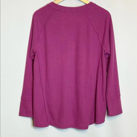 Wildfox | haley waffle knit top soft brushed ribbed V neck long sleeve - Picture 6 of 10
